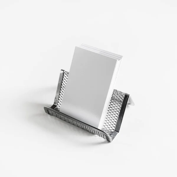 Blank Business Cards Metal Stand — Stock Photo, Image