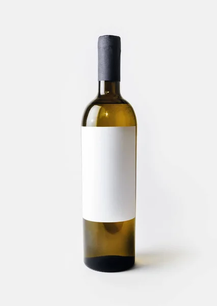 Garrafa Vinho Com Rótulo Branco Mockup Design Responsivo — Fotografia de Stock