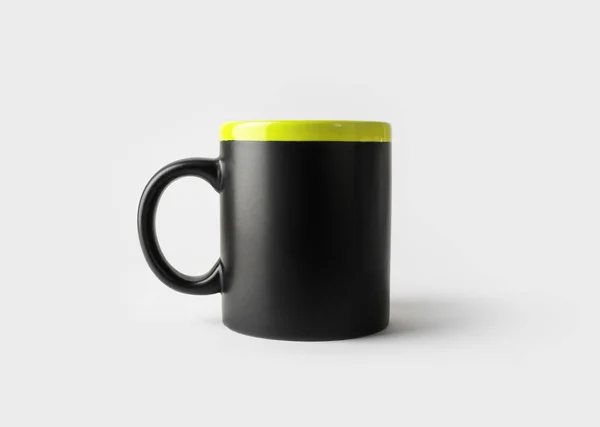 Puste Czarny Kubek Kawy Lub Herbaty Puchar Makiety Elastyczne Projektowanie — Zdjęcie stockowe