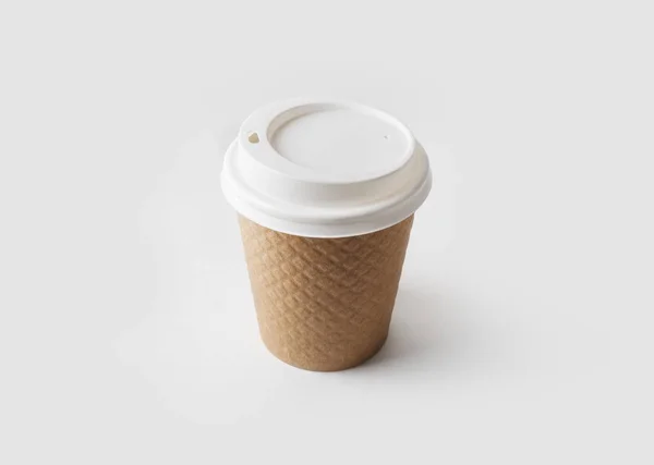 Leere Kaffeetasse Zum Mitnehmen Mit Deckel — Stockfoto