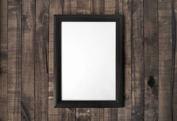 Blank Frame Photo Frame Vintage Wood Background Responsive Design Mockup — Stock Photo, Image