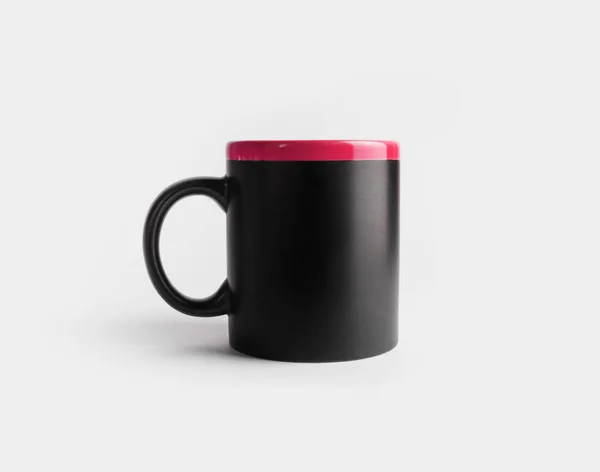 Κενό Μαύρο Και Κόκκινο Τσάι Κύπελλο Τον Καφέ Σας Κούπα — Φωτογραφία Αρχείου