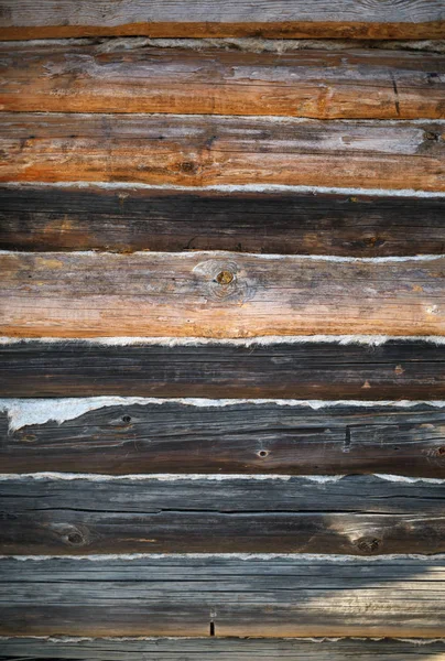 Vintage Wood Logs Wall Background Weathered Wooden Texture — Stock Photo, Image