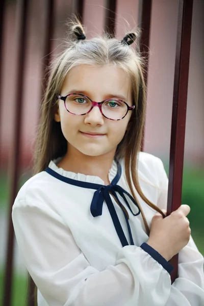 Menina perto da cerca — Fotografia de Stock