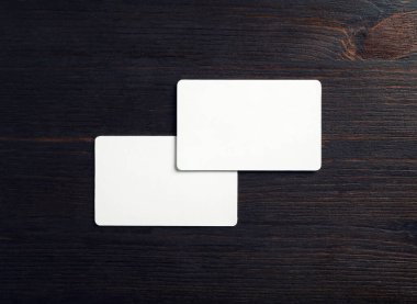 Two white business cards clipart