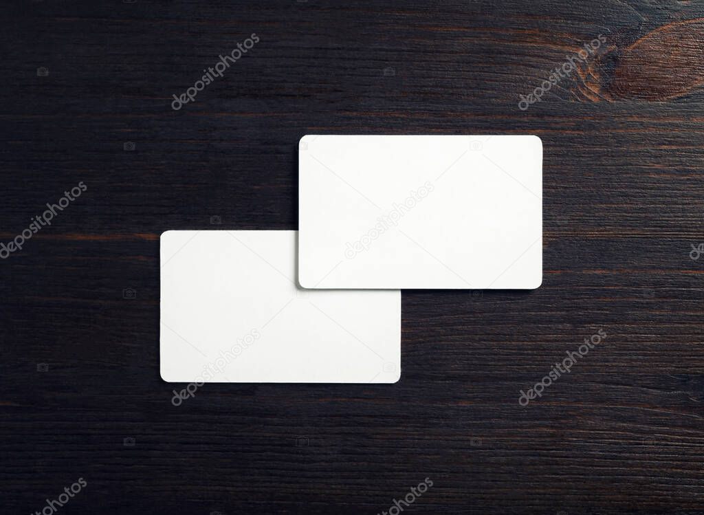 Two white business cards