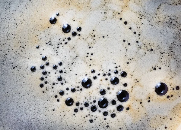 Coffee Foam Texture Close Coffee Bubbles Background Flat Lay — Stock Photo, Image