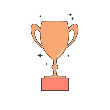 Beyaz arka plan üzerinde izole kupa bardak vektör simgesi