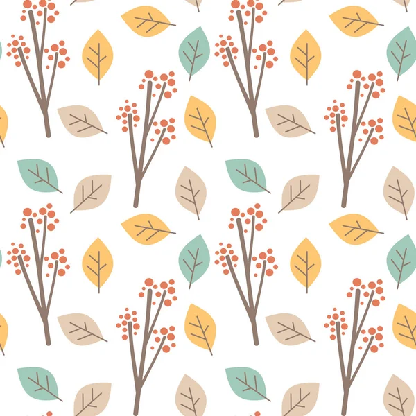 Lindo Otoño Otoño Sin Costura Vector Patrón Fondo Ilustración Con — Archivo Imágenes Vectoriales