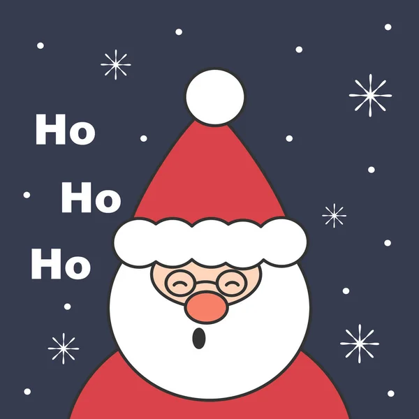 Bonito Cartoon Vetor Natal Cartão Saudação Com Santa Claus —  Vetores de Stock