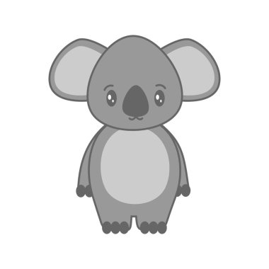 sevimli çizgi koala vektör illüstrasyon izole beyaz arka plan üzerinde