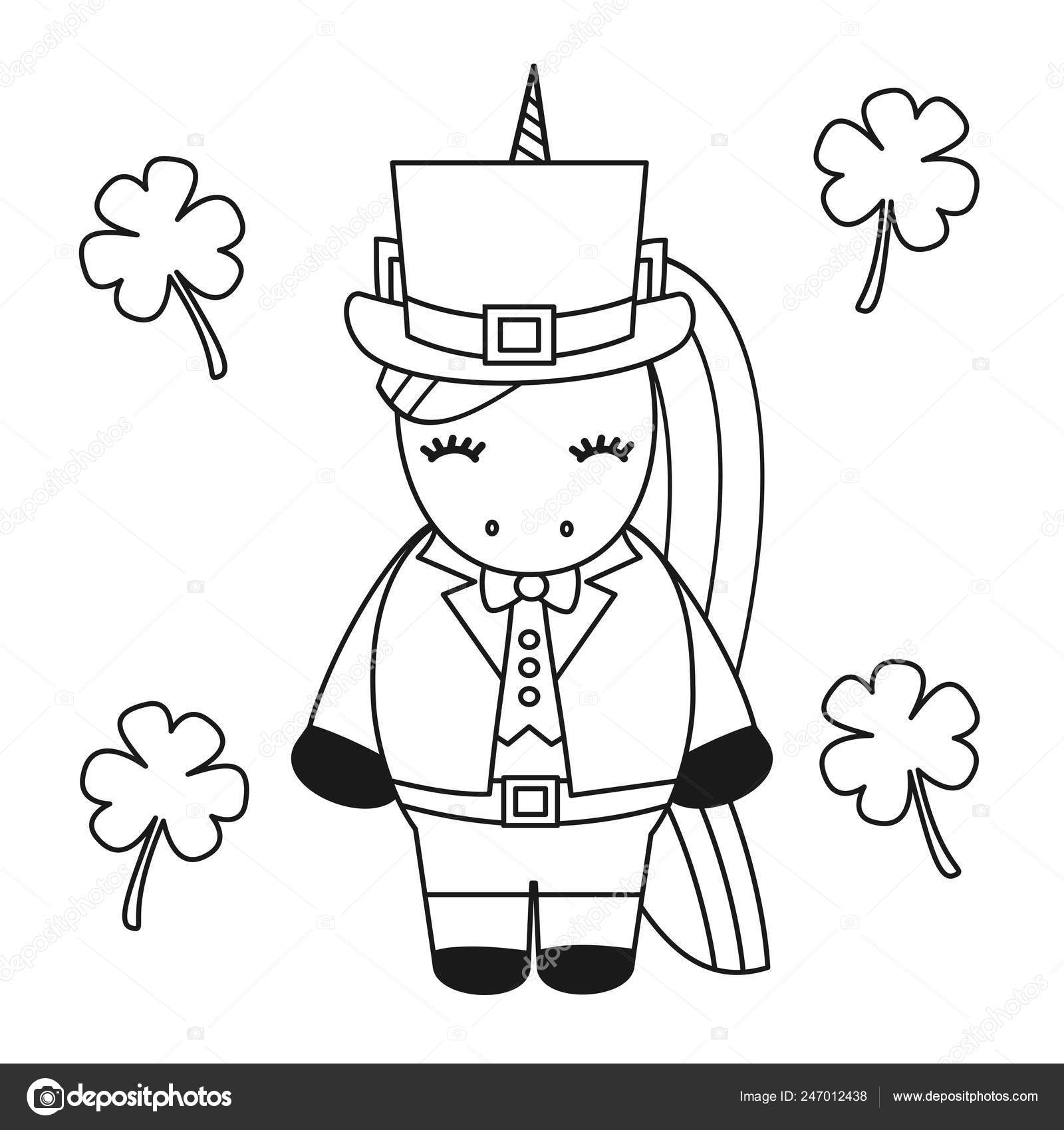 Leprechaun Black And White Clipart