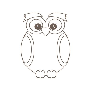 sevimli karikatür siyah ve beyaz baykuş boyama sanatı için izole vektör illüstrasyon