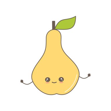 sevimli çizgi film karakteri armut komik kavram vektör illüstrasyon
