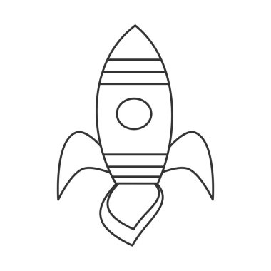 boyama sanatı için karikatür siyah beyaz vektör uçan uzay gemisi illüstrasyon