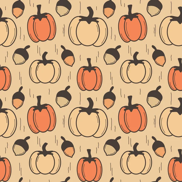 Vintage Automne Automne Sans Couture Motif Vectoriel Illustration Fond Avec — Image vectorielle