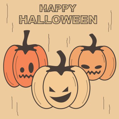 kabak ile mutlu halloween vintage vektör illüstrasyon