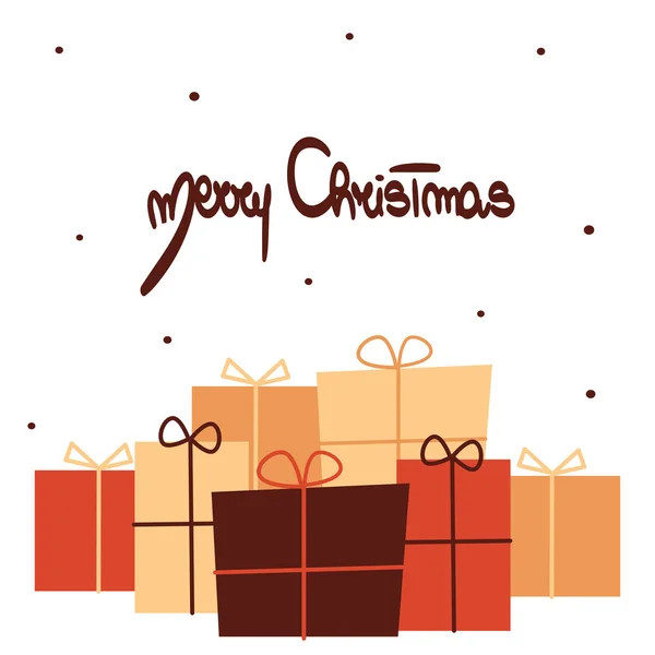 Lindo Dibujado Mano Vacaciones Lettering Vector Ilustración Con Feliz Navidad — Vector de stock