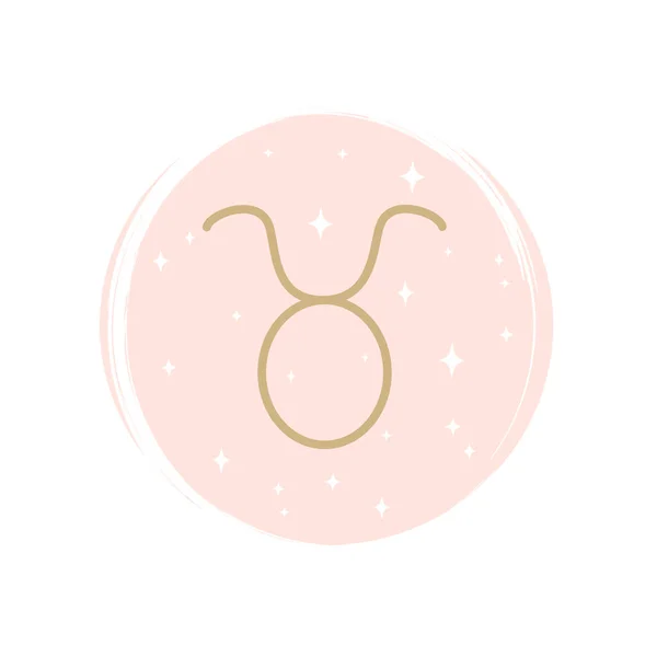 Illustration Vectorielle Logo Icône Taurus Zodiaque Mignon Sur Cercle Avec — Image vectorielle