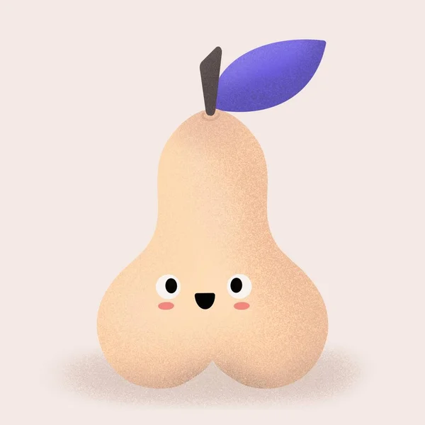 Cute Cartoon Character Pear Funny Illustration — Stock Photo, Image