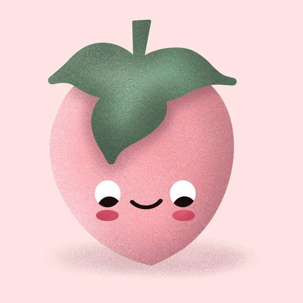 Cute cartoon character strawberry funny illustration