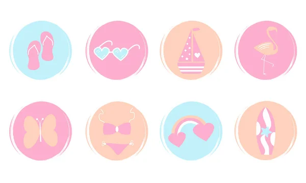 Vector Set Logo Design Sjablonen Iconen Badges Voor Social Media — Stockvector
