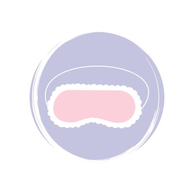 Sosyal medya hikayesi için fırça desenli çember üzerinde uyku maskesi logo vektör çizimi vurgula