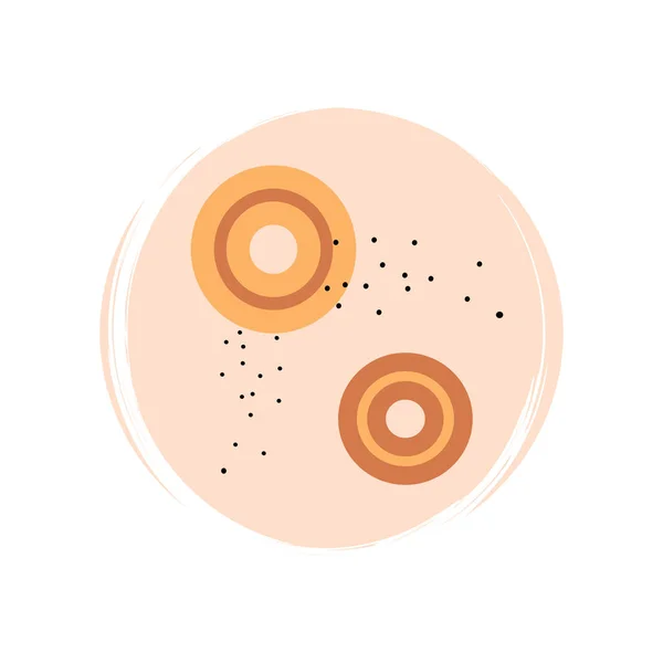 Logo Mignon Icône Vecteur Avec Des Cercles Abstraits Dans Style — Image vectorielle
