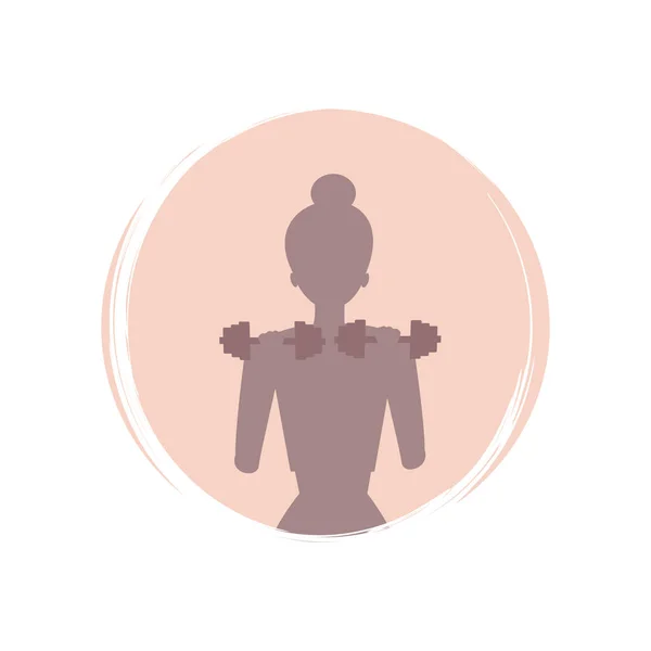 Симпатичный Логотип Иконка Вектор Молодой Женщиной Занимающейся Спортивной Тренировкой Иллюстрация — стоковый вектор
