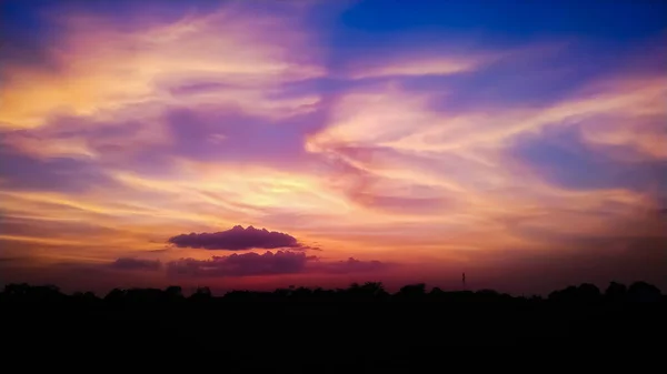 Twilight Nebe Pozadí Barevnou Oblohou Soumraku Pozadí — Stock fotografie