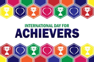 International Day For Achievers wallpaper with typography. International Day For Achievers, background clipart