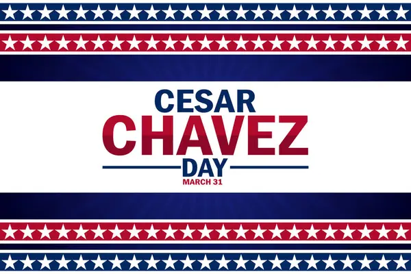 Cesar Chavez Günü. 31 Mart. Tatil konsepti. Arkaplan, afiş, kart, metin yazımlı poster şablonu