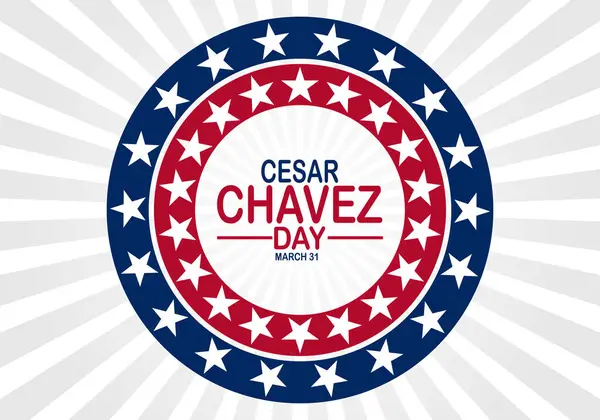Cesar Chavez Napja Ünnepi Ötlet Sablon Háttér Banner Kártya Poszter — Stock Vector