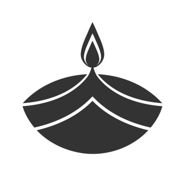 Festival Dekorasyonu İçin Siyah Diya Yağ Lambası Siluet Vektörü