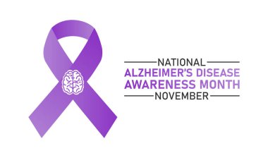 Ulusal Alzheimer Hastalığı Ayın Kasım ayında. Arkaplan, poster, kartpostal, pankart tasarımı. Vektör illüstrasyonu