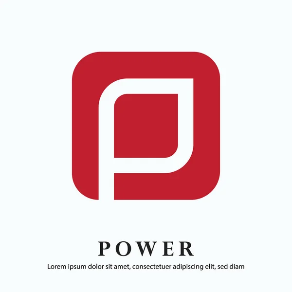 Power Letra Logotipo Vetor Design — Vetor de Stock