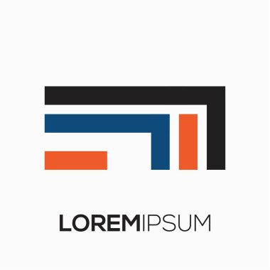 E ve M harfleri logo vektör tasarımı çizimi