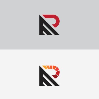 Harf R RPM logo vektör tasarımı