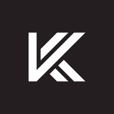 K Arrow Harfi vektör tasarımı çizimi