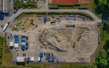 İHA 'nın en üst görüntüsünden inşaat alanı