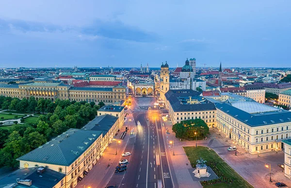 Vista Sobre Munich Primera Hora Mañana Capturado Por Dron — Foto de Stock