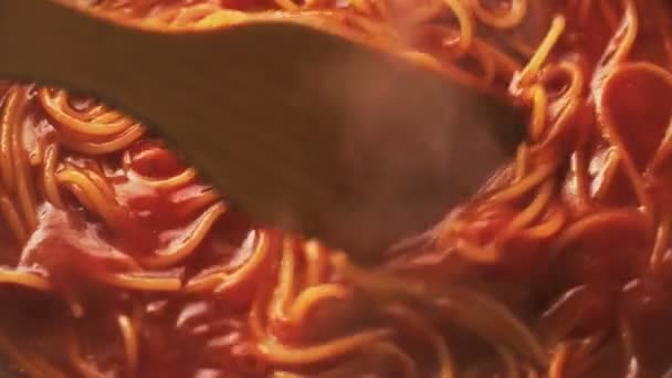 Koken Pasta Saus — Stockvideo