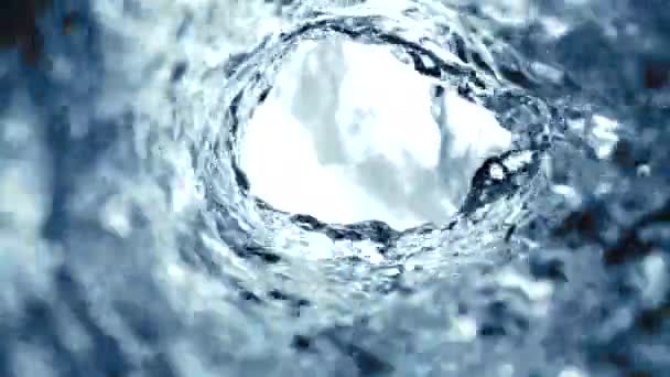 Zeitlupe Des Wassers Strömt Ins Innere Und Erzeugt Eine Surfwelle — Stockvideo