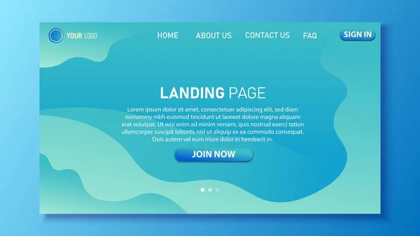 Minimalist Landing Page Design Modern Color Gradient Design Website Eps — Stock Vector