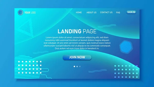 Design Minimalista Landing Page Moderno Gradiente Cores Design Para Site — Vetor de Stock