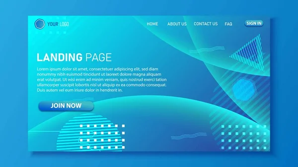 Minimalist Landing Page Design Modern Color Gradient Design Website Eps — Stock Vector