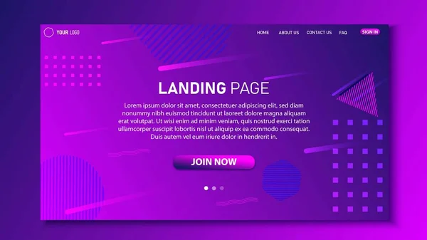 Fondo Geométrico Landing Page Textura Geométrica Gradiente Multicolor Eps10 Vector — Archivo Imágenes Vectoriales