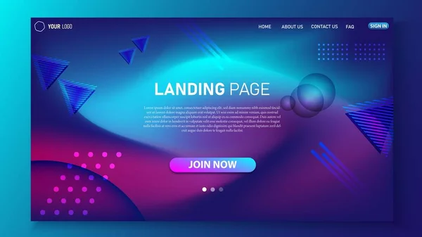 Minimalist Landing Page Design Modern Color Gradient Design Website Eps — Stock Vector