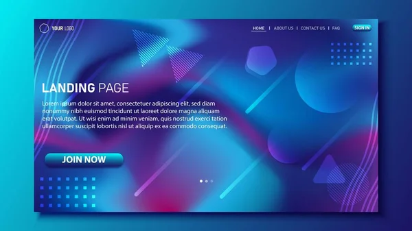 Fondo Geométrico Landing Page Textura Forma Fluida Gradiente Multicolor Eps10 — Archivo Imágenes Vectoriales