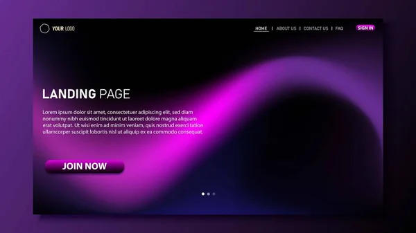 Diseño Minimalista Landing Page Concepto Color Fluido Gradiente Color Moderno — Vector de stock